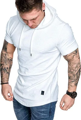 Vista 22 de Lexiart Sudadera deportiva con capucha para hombre, color liso, forro polar