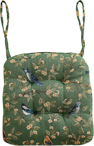 Vista 16 de vctops Cojines para silla de estilo rústico con estampado de pájaros y lazos Cojines para silla en forma de U suaves y cómodos Almohadillas