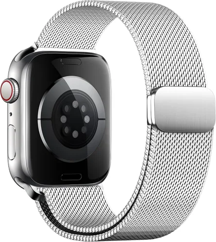 Vista 14 de QOKNUL Compatible with Apple Watch Bands for Women Men Stainless Steel Negro
