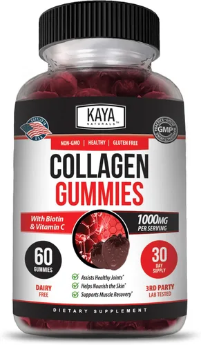 Vista 10 de Kaya Naturals Gomitas de colágeno para hombres y mujeres, suplemento Gomitas hechas en la naturaleza – 1000 mg de colágeno hidrolizado, vitamina