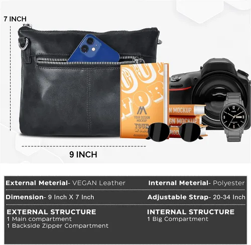 Vista 3 de Bolsos cruzados pequeños de cuero real para teléfono celular para mujer, bolso bandolera con soporte para tarjeta de crédito, bolso de hombro