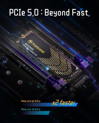 Vista 5 de Transcend SSD Gen5 de 1 TB con disipador de calor, hasta 14,000 MB/s, expansión de almacenamiento para consolas PS5, compatible con computadoras