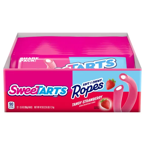 Vista 12 de SweeTARTS Ropes, Cherry Punch Candy, bolsa de 3 onzas (paquete de 12)