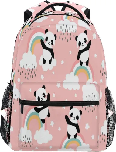 Vista 43 de ATTX Linda mochila con diseño de panda para niños y niñas, Panda-h, Ciclismo