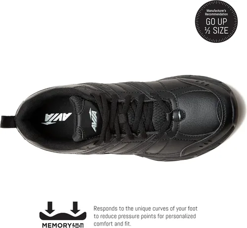 Vista 4 de Avia Avi-Union II - Zapatos antideslizantes para mujer cómodos con cordones para el trabajo o caminar medianos o anchos negro o blanco Blanco