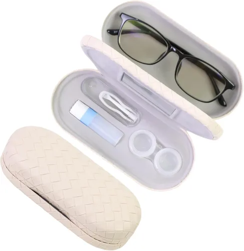 Vista 31 de Estuche 2 en 1 para Lentes de Contacto y Anteojos para Mujeres, Hombres y Niños, Estuche Duro Portátil de Doble Cara para Anteojos de Viaje