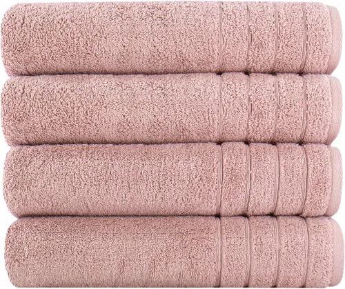 Vista 21 de Towels Beyond - Juego de toallas de lujo de 4 piezas, fabricadas con 100% algodón turco, altamente absorbentes y cómodas, incluye 2 toallas de baño
