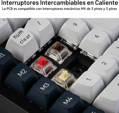 Vista 3 de Keychron Q0 Max - Numpad mecánico inalámbrico personalizado, 2.4 GHz/Bluetooth 5.1/bloc de números QMK con cable, RGB intercambiable en caliente