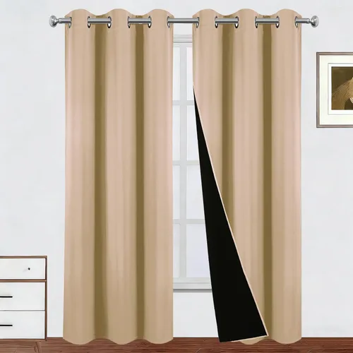 Vista 61 de LEMOMO Cortinas 100% opacas de 38 x 54 pulgadas, 2 paneles de oscurecimiento con aislamiento térmico para dormitorio