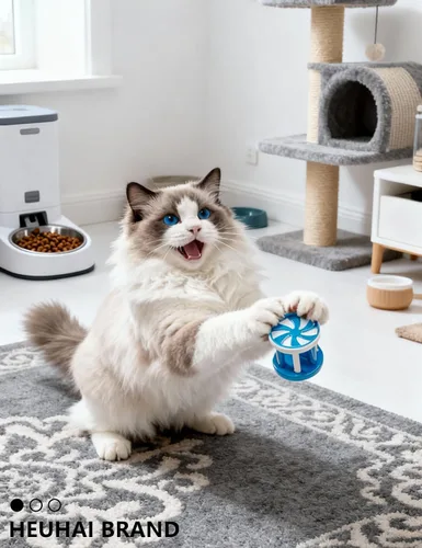 Vista 7 de Paquete de 10 bolas de plástico interactivo para gatos para gatitos
