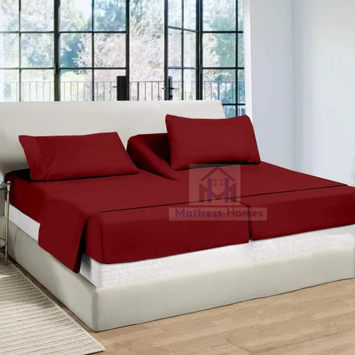Vista 2 de Juego de sábanas divididas tamaño Queen para cama ajustable, juego de sábanas divididas de 5 piezas para cama Queen dividida de 600 hilos, 100%