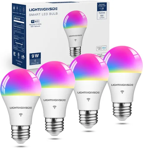 Vista 13 de Lightinginside - Bombillas inteligentes de 60 W equivalentes, bombilla WiFi inteligente compatible con Alexa/Google Assistant/Smart Life, A19 E26
