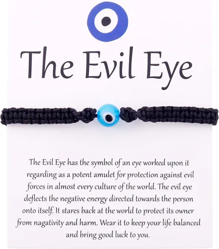 Vista 19 de SUMMER LOVE Handmade Jewelry Evil Eye Bracelets with Card,Black Red String Bracelets Kabbalah Protection Luck Amulet for Women Men Friends Pulseras