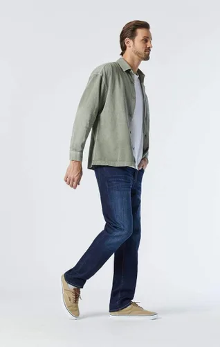 Vista 4 de Mavi Jeans Mens Zach ascenso Regular pierna recta en azul negro Williamsburg