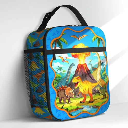 Vista 15 de Axolotls - Lonchera para niñas y niños, con diseño de animales del océano azul, reutilizable, aislada, impermeable, a prueba de fugas, térmica