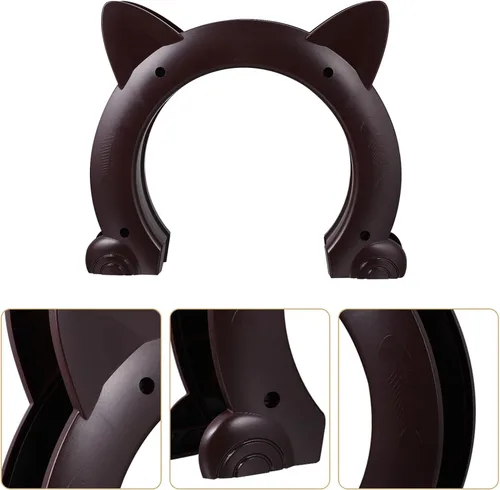 Vista 6 de DOITOOL Portal de puerta para gatos integrado para mascotas para puertas interiores, plástico ABS resistente a la intemperie, túnel de paso seguro