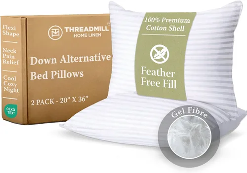 Vista 10 de Threadmill Almohadas de cama suaves tamaño estándar paquete de 2 Almohadas de cama de refrigeración alternativas al plumón para dormir Almohadas