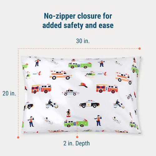 Vista 5 de Wildkin Funda de almohada estándar de microfibra para niños, funda de almohada suave y transpirable, héroes