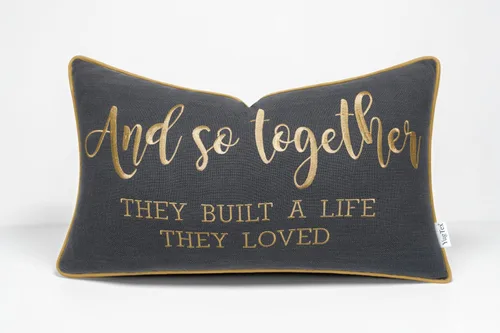 Vista 23 de Funda de Cojín Decorativo Romántico para Pareja, Sentimiento de Amor Bordado, Refranes Decorativos, Acento Lumbar - Decoración de Frases Acogedoras