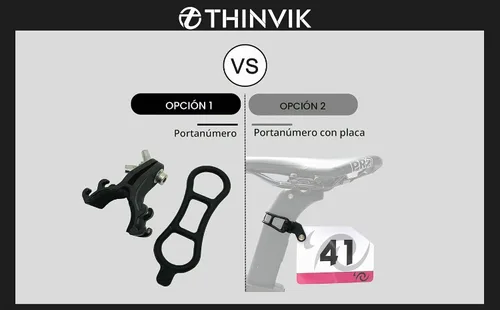 Vista 2 de Thinvik Bike Race Number Plate Holder Cycling Number Mount - Quick Release with Rubber Bands Soporte con matrícula