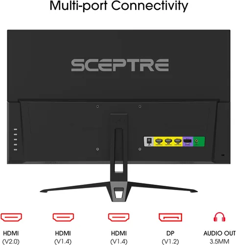 Vista 4 de Sceptre Monitor para juegos IPS de 24 pulgadas, 165 Hz, 144 Hz, Full HD (1920 x 1080), FreeSync Eye Care FPS RTS DisplayPort HDMI Altavoces
