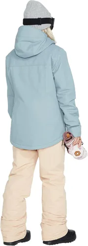 Vista 5 de Volcom Chaqueta con capucha Bolt para mujer, con aislamiento para snowboard y esquí, Negro