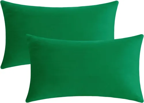 Vista 9 de Jeneoo Juego de 2 fundas decorativas para cojines de terciopelo suave y cómodo, funda sólida para cojín de sofá, decoración
