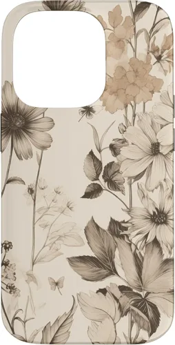 Vista 17 de Aesthetic Minimalist Wildflowers Women Floral Neutral Cream Case for iPhone 17