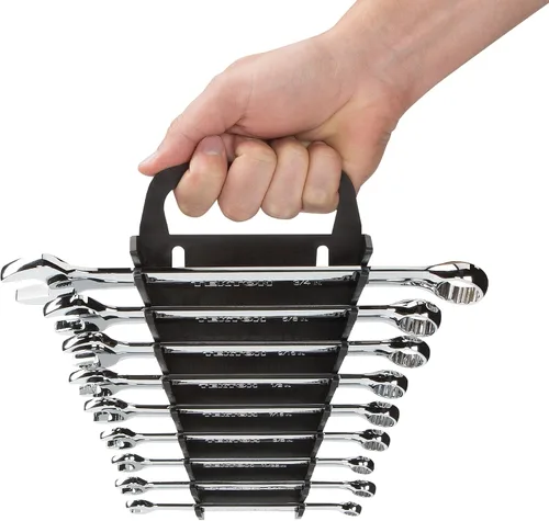 Vista 4 de TEKTON Soporte de llave combinada de 9 herramientas (negro) 79345 Fabricado en Estados Unidos
