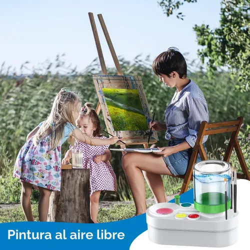 Vista 5 de Limpiador de pinceles: suministros de pintura para niños, estación de pintura, taza de enjuague de pincel de agua de pintura