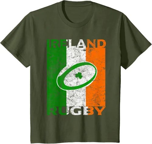 Vista 14 de Camiseta de rugby irlandés con la bandera de Irlanda, regalo vintage Negro