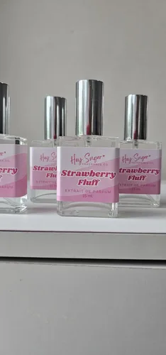 Vista 6 de Hey Sugar - Perfume de pelusa de fresa, inspirado en Kayal Yum Bougie Marshmallow, perfume gourmand, perfume afrutado, regalo para ella, pelusa