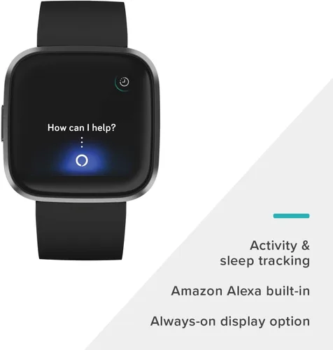 Vista 2 de Fitbit Versa 2 Smartwatch Carbon (negro) con bandas de bonificación (Oliva)