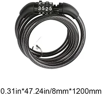 Vista 5 de Cerradura de combinación Cerradura de cadena de seguridad Cerradura de ciclismo desmontable para bicicleta y motocicleta y valla de puerta