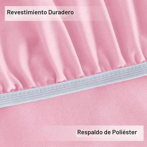 Vista 4 de Obstal - Mantel redondo ajustable, reversible, impermeable, antimanchas, elástico, fácil de limpiar, para exteriores e interiores, para mesas Rosa