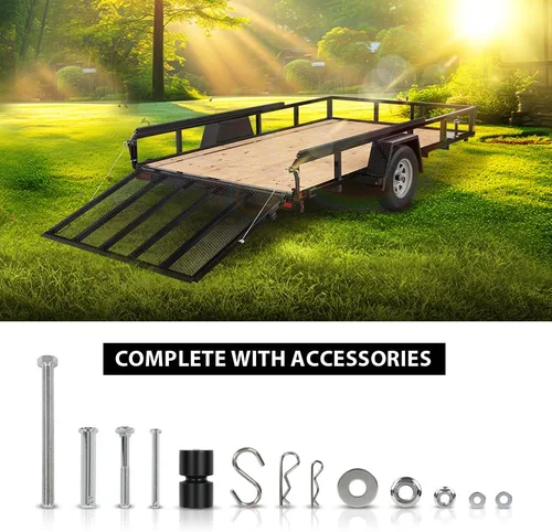 Vista 6 de G-PLUS 2 Sided Trailer Tailgate Liftgate Ramp Lift Assist Syste Black Fit 350 Pounds Trailers with Side Rails Between 10 and 24 Inches, Tailgate