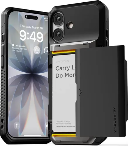Vista 36 de VRS DESIGN Damda Glide Pro - Funda para iPhone 12 Pro Max, con [4 tarjetas] Premium Robusta [Semiautomática] Funda para tarjeta de crédito