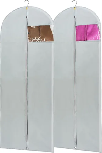 Vista 19 de Fundas de plástico para colgar la ropa (juego de 12) protectores de ropa de armario, funda transparente transpirable con refuerzo de 2 pulgadas