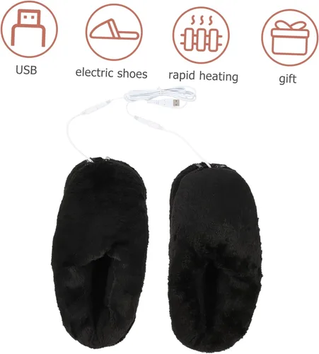 Vista 2 de Healeved 1 par de zapatos eléctricos USB para hombre, zapatillas de casa calentadas para hombres, zapatillas calentadas, almohadilla de calefacción