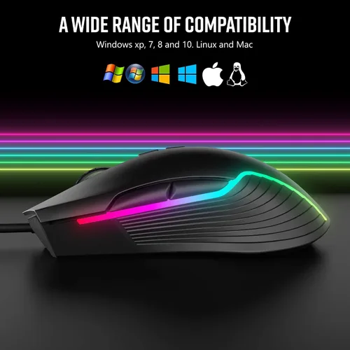 Vista 7 de Premier Accessory Group - Ratón con cable RGB Altec Lansing (ergonómico, 1200 a 7200 ppp)
