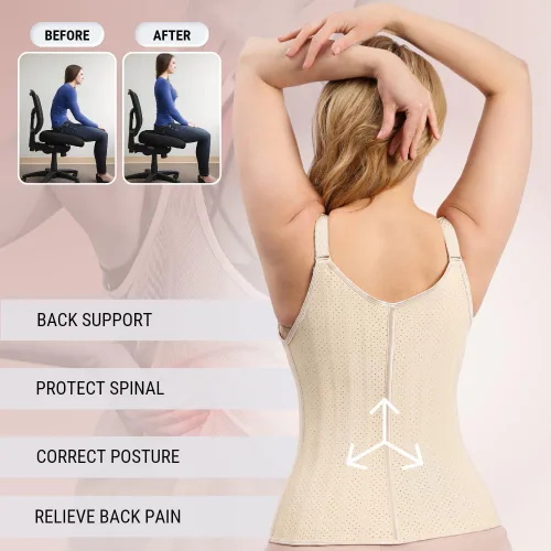 Vista 3 de Latex Corset Waist Trainer for Women - Waist Cincher Shapewear - Corset Body Shaper - Faja Corset Vest