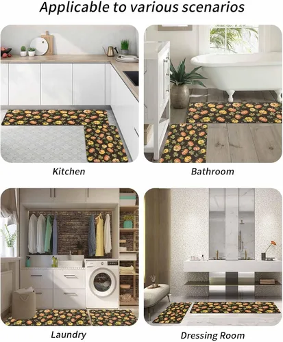 Vista 6 de Fall Autumn Pumpkin Bath Mat for Tub,Non Slip Bathroom Floor Runner Rug Quick Dry & Absorbent Diatomaceous Earth Shower Sink Kitchen