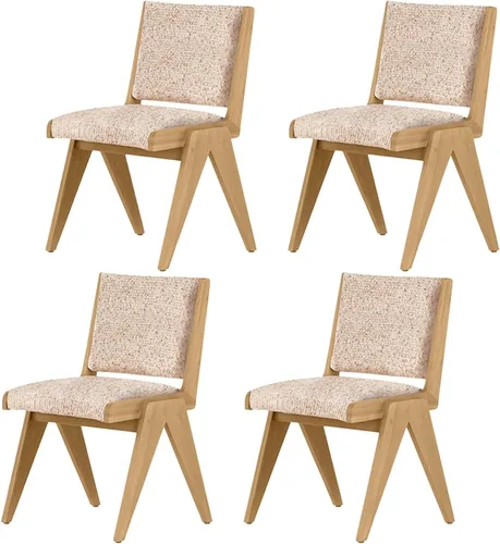 Vista 9 de Dining Chairs Linen Mid Century,Kitchen Chairs with Wood Legs,Farmhouse Dining Room Chair,Living Room Chair Armless Accent with Back for Room Black