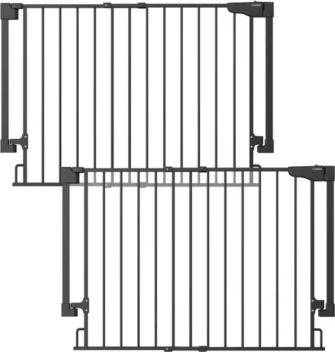 Vista 10 de Cumbor - Juego de 2 puertas de seguridad para bebés sin barra inferior, de 74-110 cm, puerta para perros con cierre automático, puerta para mascotas