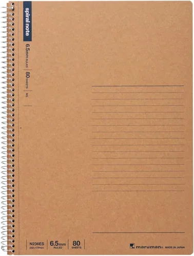 Vista 6 de Maruman N237 - Cuaderno con anillas, 0.26 pulgadas (0.256 in), a rayas, básico, A5, 40 piezas, juego de 10
