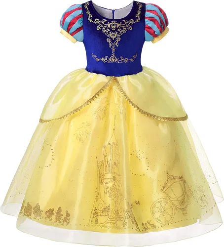 Vista 3 de DOCHEER Disfraz de princesa para niñas pequeñas, vestido de fiesta de cosplay (2-12 T)