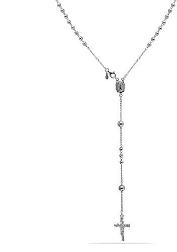 Vista 2 de LeCalla Sterling Silver Rosary Bead Cross Y Necklace Jewelry Italian Hypoallergenic Rosary Virgin Mary Pendant Necklaces Chain for Women Men Made in
