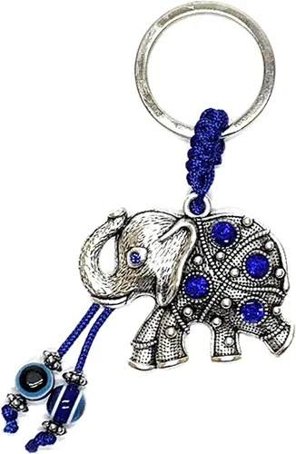 Vista 8 de LUCKBOOSTIUM Evil Eye Animal Keychain & Protection, Evil Eye Car Hanging Ornament, Rear View Mirror Accessories, Home Decor Azul
