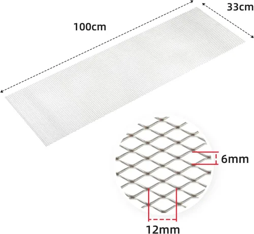 Vista 4 de AggAuto - Malla universal de 40 x 13 pulgadas para parachoques de auto, para parrilla de auto, de aleación de aluminio, con agujeros hexagonales