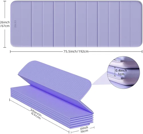 Vista 3 de Esterilla de yoga plegable extra gruesa (0.394 pulgadas), TPE certificado SGS, antideslizante y sin olor, diseño de 12 pliegues para ultra
